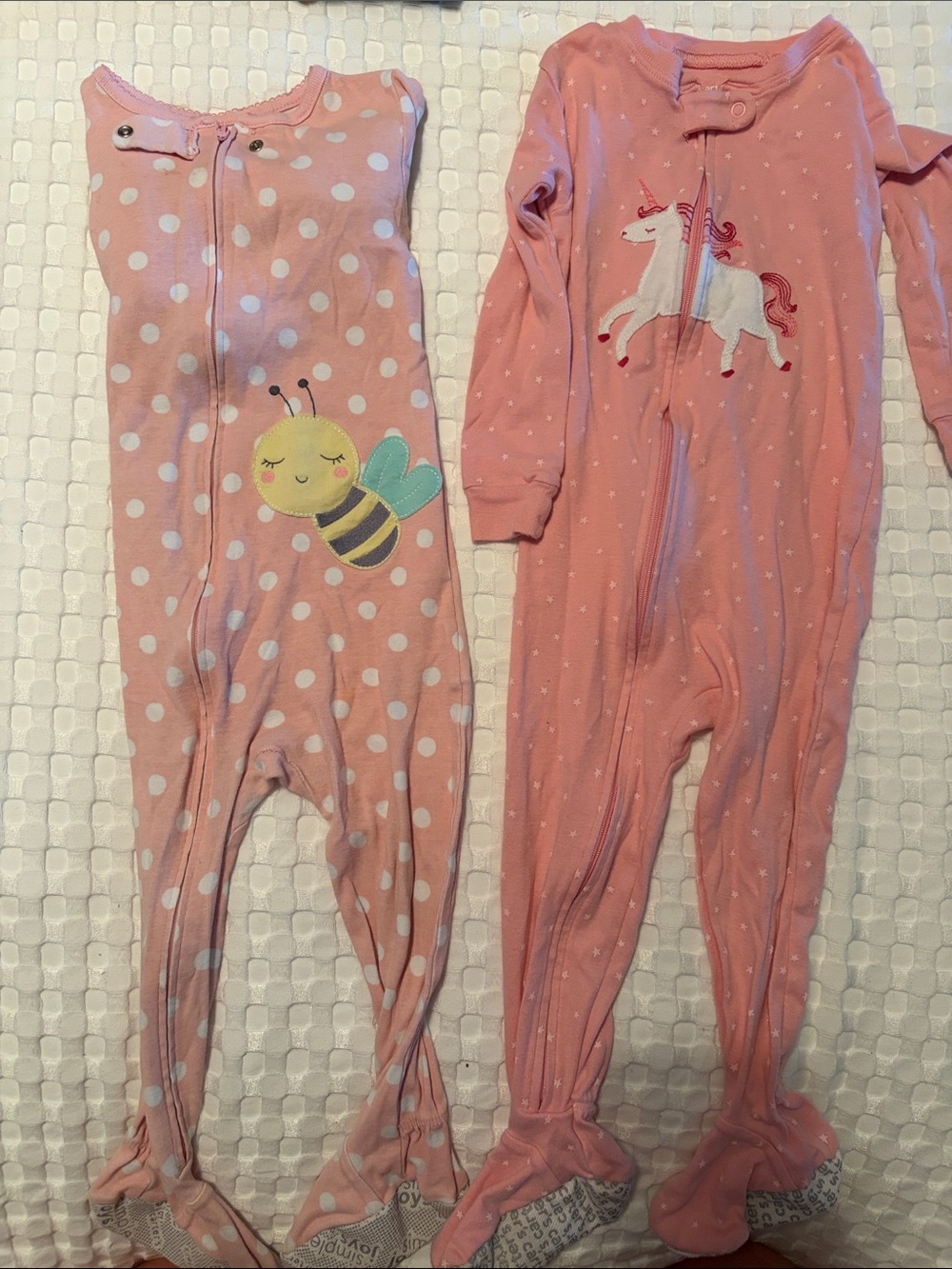 Carter's Pink Girls' Footed One-Piece Pajamas - Unicorn & Bee 2-Pack
